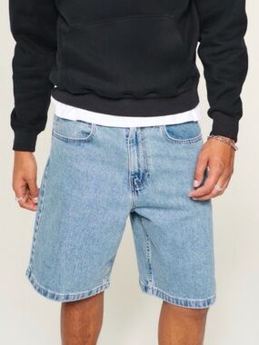 Hollister Light Blue Baggy Denim Shorts